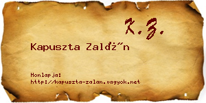 Kapuszta Zalán névjegykártya
