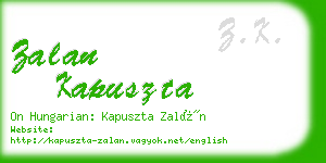 zalan kapuszta business card